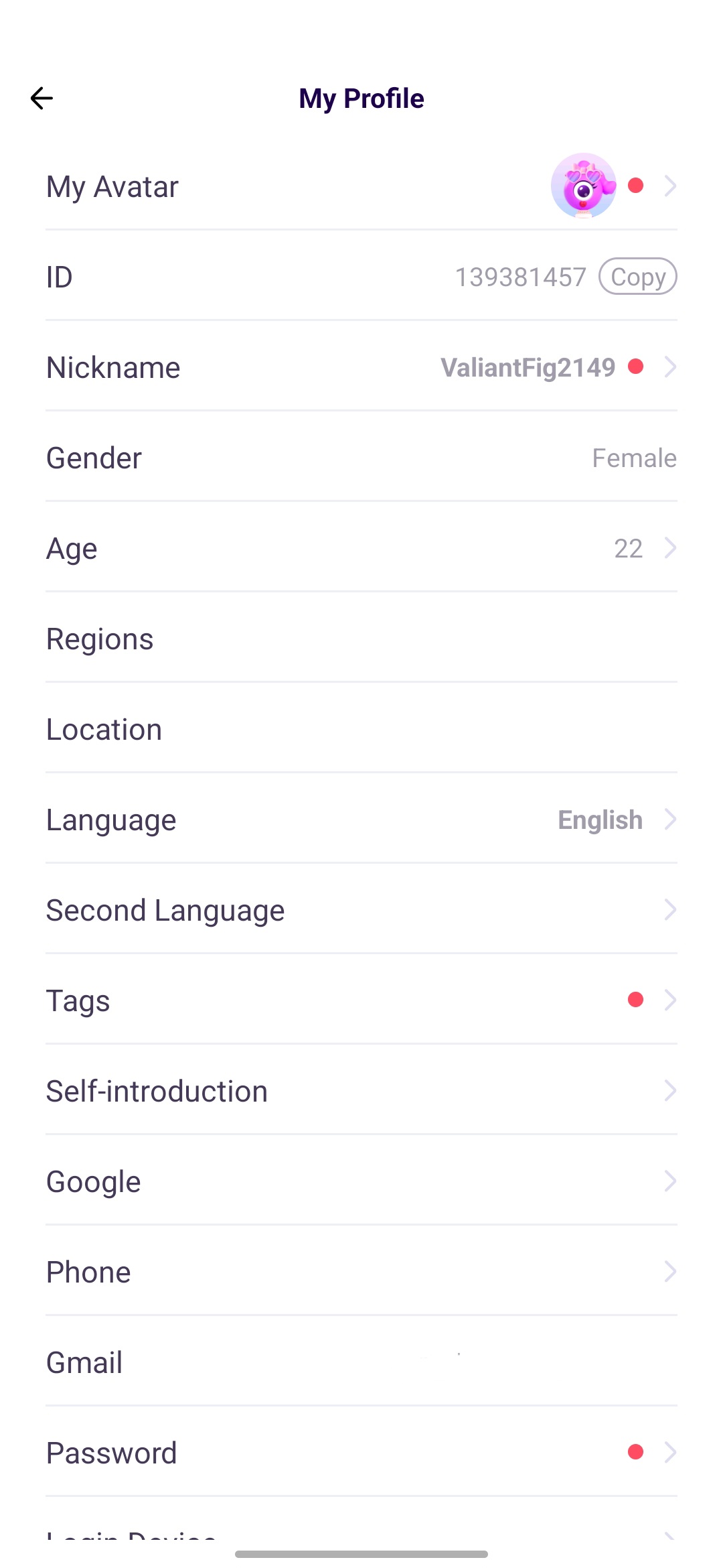 Chamet host registration step 5 Chamet Profile