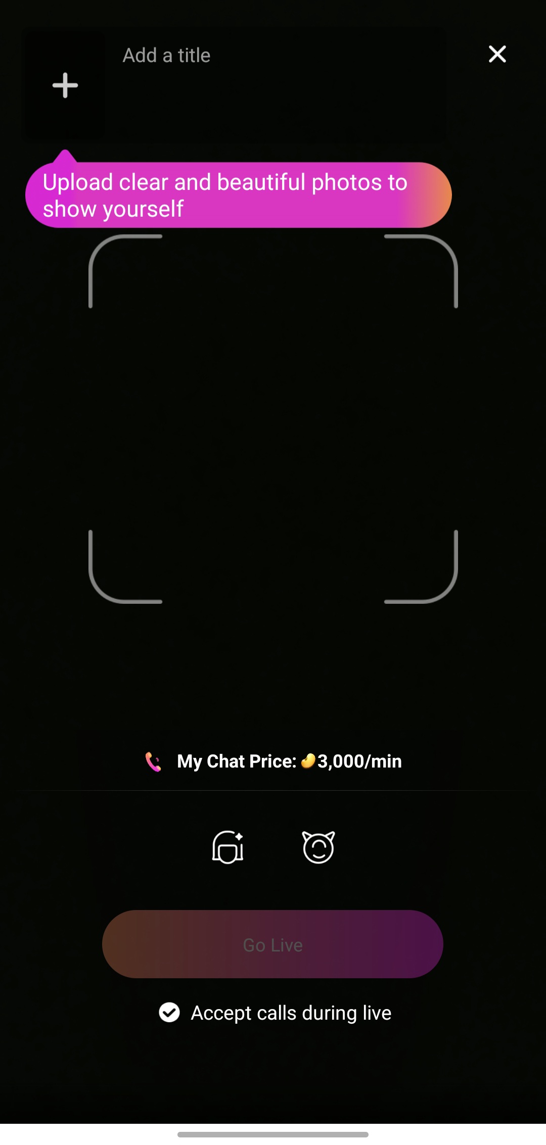 Chamet host registration step 6 Chamet live stream